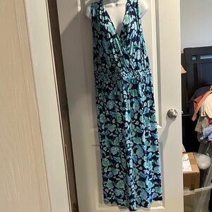 Harper Floral women’s One Piece in Blue and Green maxi dress